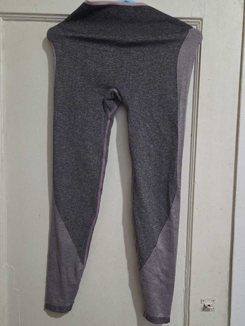 Victoria's Secret Women Gray Two-Tone Leggings with Pink Trim